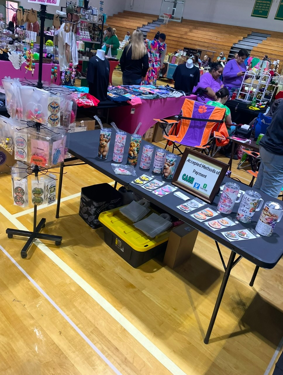 Indoor craft fair setup